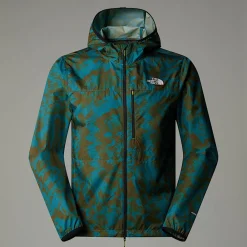 Best The North Face Veste Coupe-vent Higher Run Pour Homme Algae Blue Mountain Traverse Print