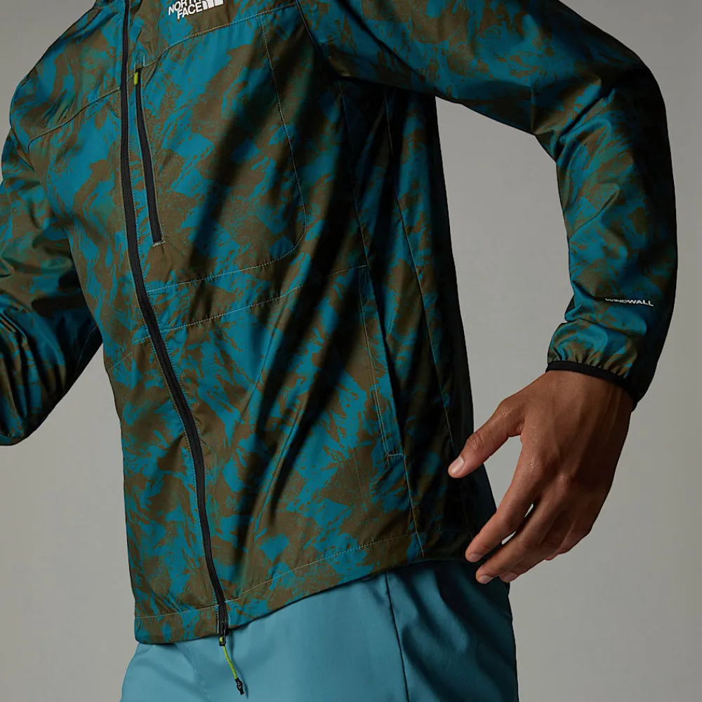 Best The North Face Veste Coupe-vent Higher Run Pour Homme Algae Blue Mountain Traverse Print