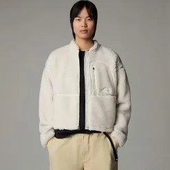 New The North Face Veste En Polaire Zippée Extreme Pile Pour Femme White Dune