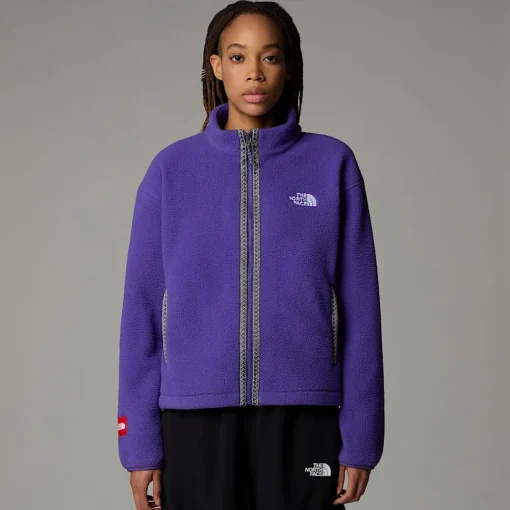 Shop The North Face Veste En Polaire Zippée TNF Fleeski Pour Femme Peak Purple