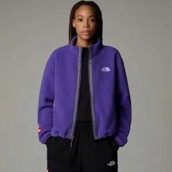 Shop The North Face Veste En Polaire Zippée TNF Fleeski Pour Femme Peak Purple