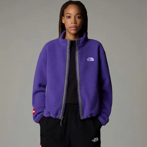 Shop The North Face Veste En Polaire Zippée TNF Fleeski Pour Femme Peak Purple