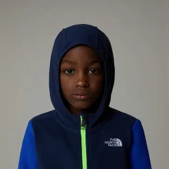Best Sale The North Face Veste Polaire Zippée à Capuche Glacier Pour Enfant TNF Blue