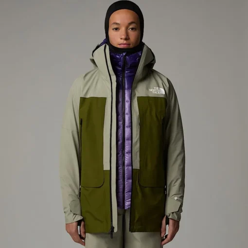 Shop The North Face Veste Summit Verbier GORE-TEX® Pour Femme Clay Grey-Forest Olive